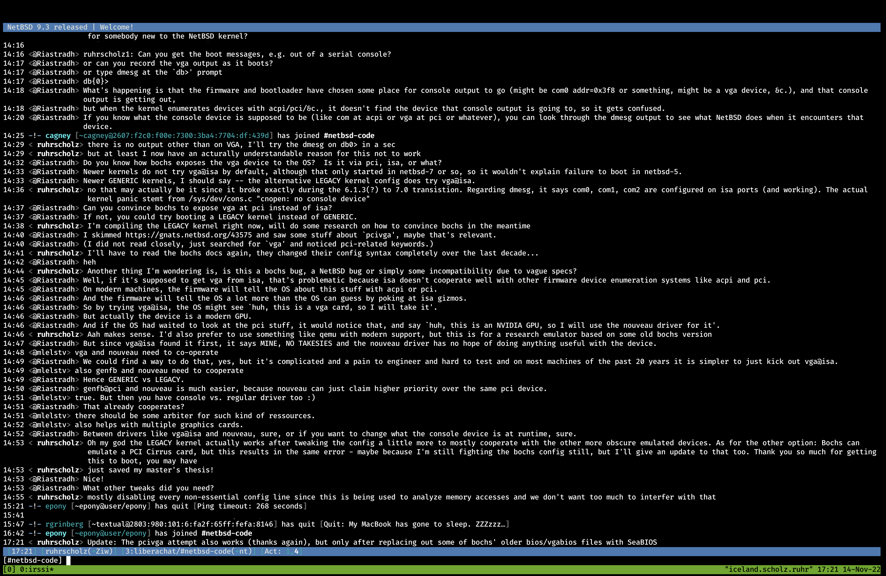 IRC chat screenshot